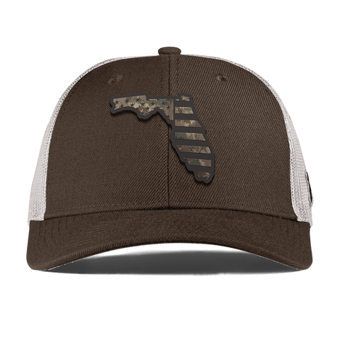Florida Timber Camo Patriot Curved Trucker Brown