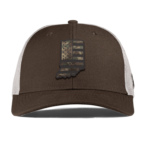 Indiana Timber Camo Patriot Curved Trucker Brown
