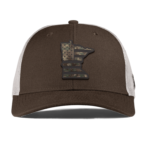 Minnesota Timber Camo Patriot Curved Trucker Brown