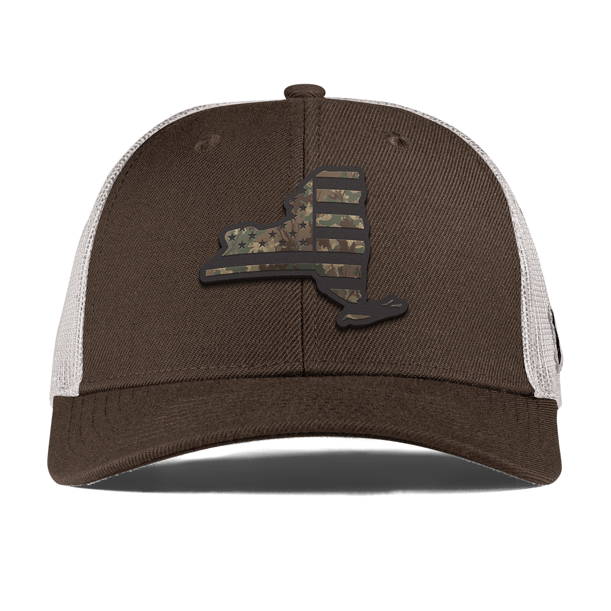 New York Timber Camo Patriot Curved Trucker Brown