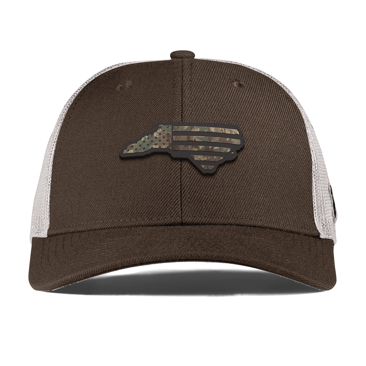 North Carolina Timber Camo Patriot Curved Trucker Brown