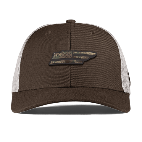 Tennessee Timber Camo Patriot Curved Trucker Brown