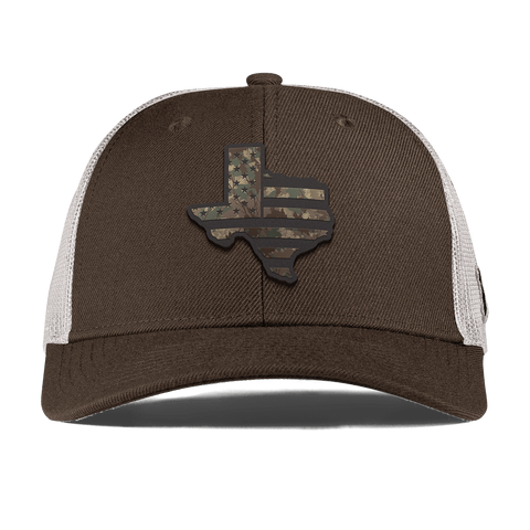 Texas Timber Camo Patriot Curved Trucker Brown