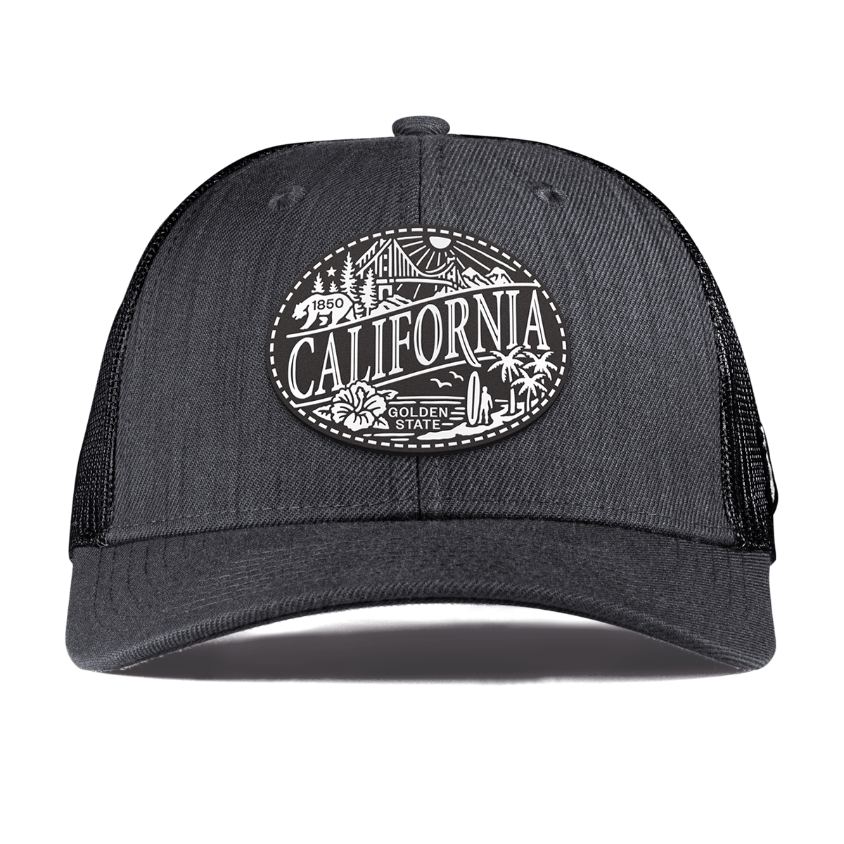 California Traveler Curved Trucker Charcoal