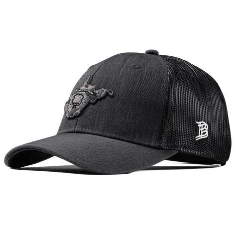 West Virginia Camo Curved Trucker Charcoal