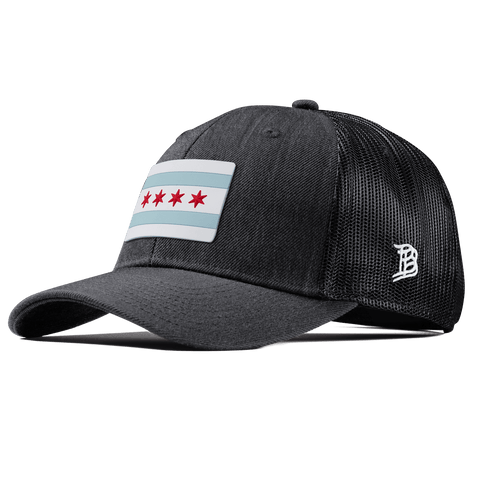 Chicago Flag Curved Trucker Charcoal