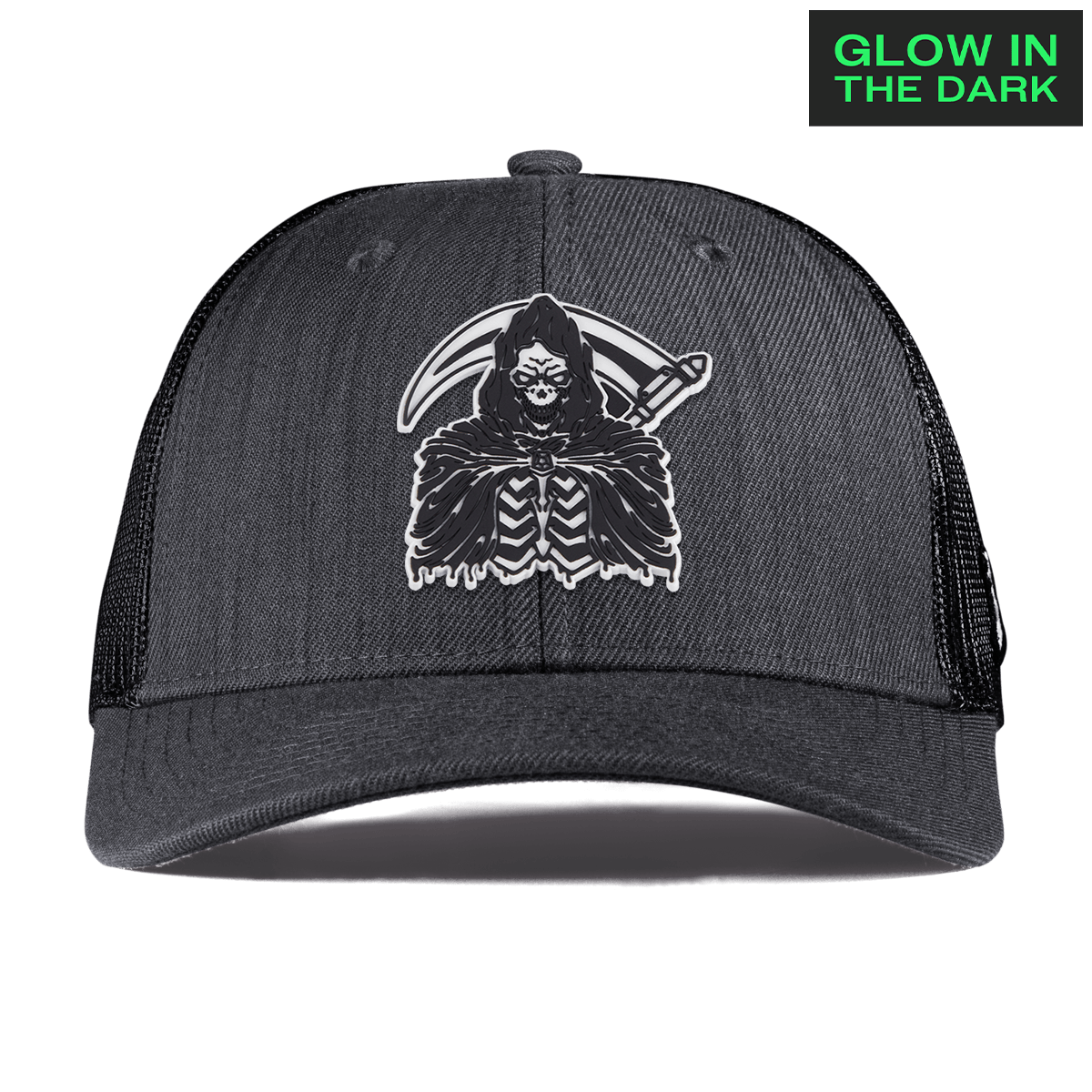 Grim Reaper Glow Curved Trucker Charcoal