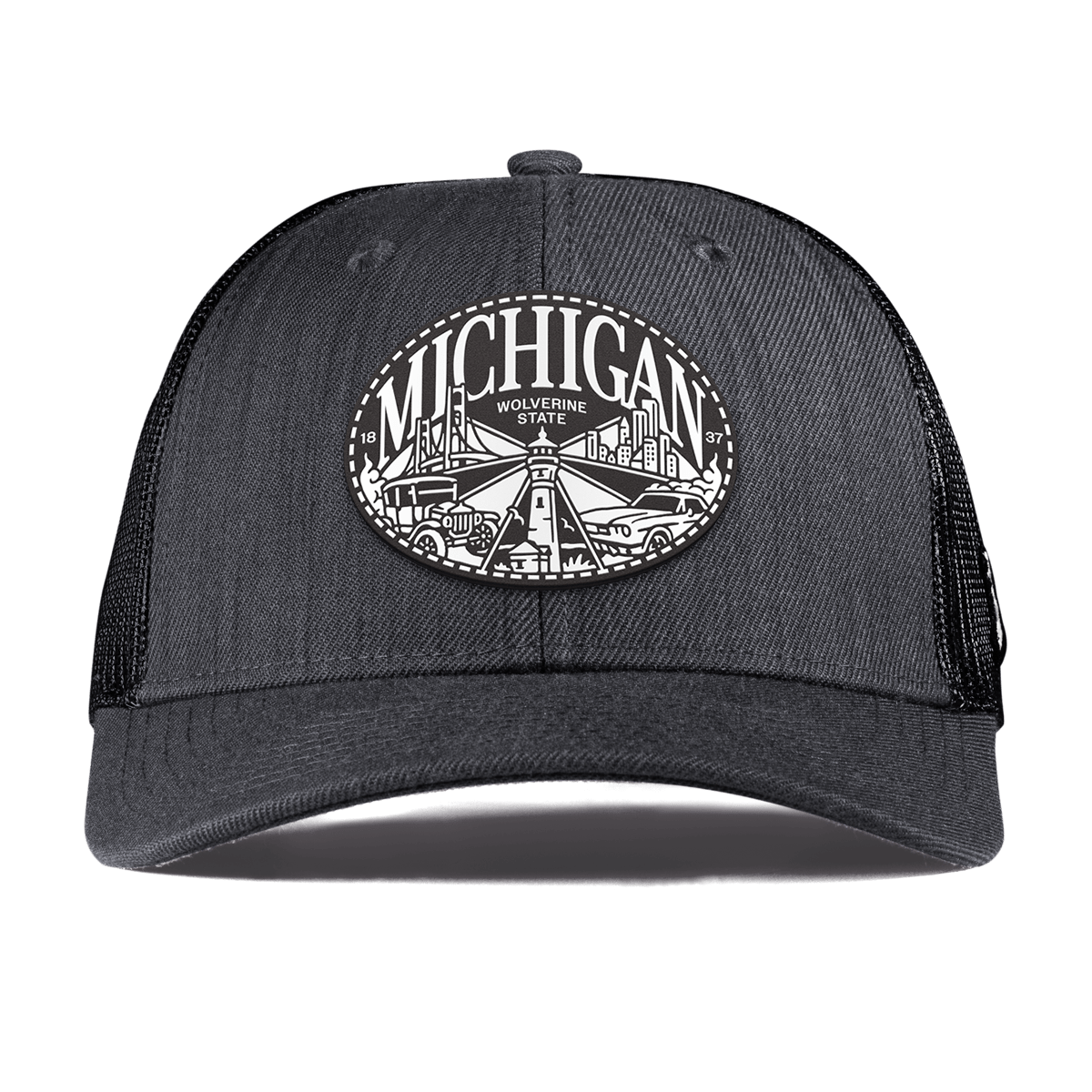 Michigan Traveler Curved Trucker Charcoal