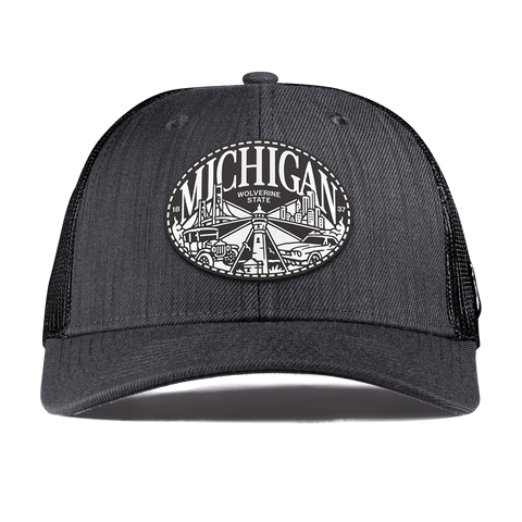 Michigan Traveler Curved Trucker Charcoal