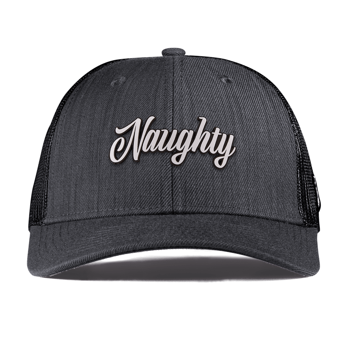 Naughty Curved Trucker Charcoal
