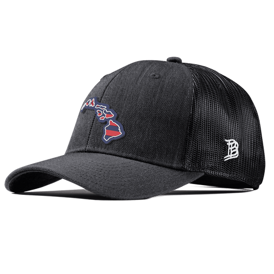 Hawaii Patriot Series Curved Trucker Charcoal
