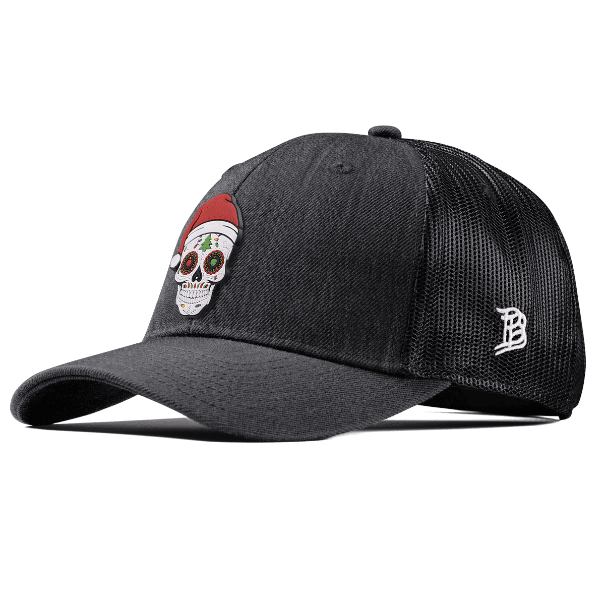 Santa Skull PVC Curved Trucker Charcoal