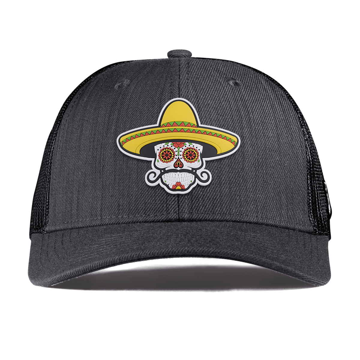 Sombrero Skull PVC Curved Trucker Charcoal