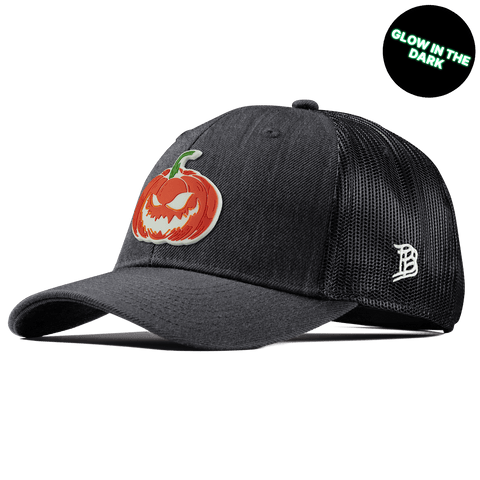 Jack-O-Lantern Glow Curved Trucker Charocal