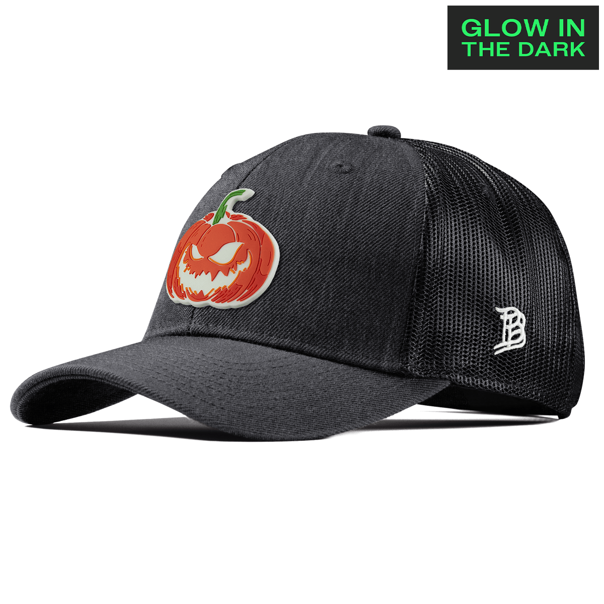 Jack-O-Lantern Glow Curved Trucker Charcoal