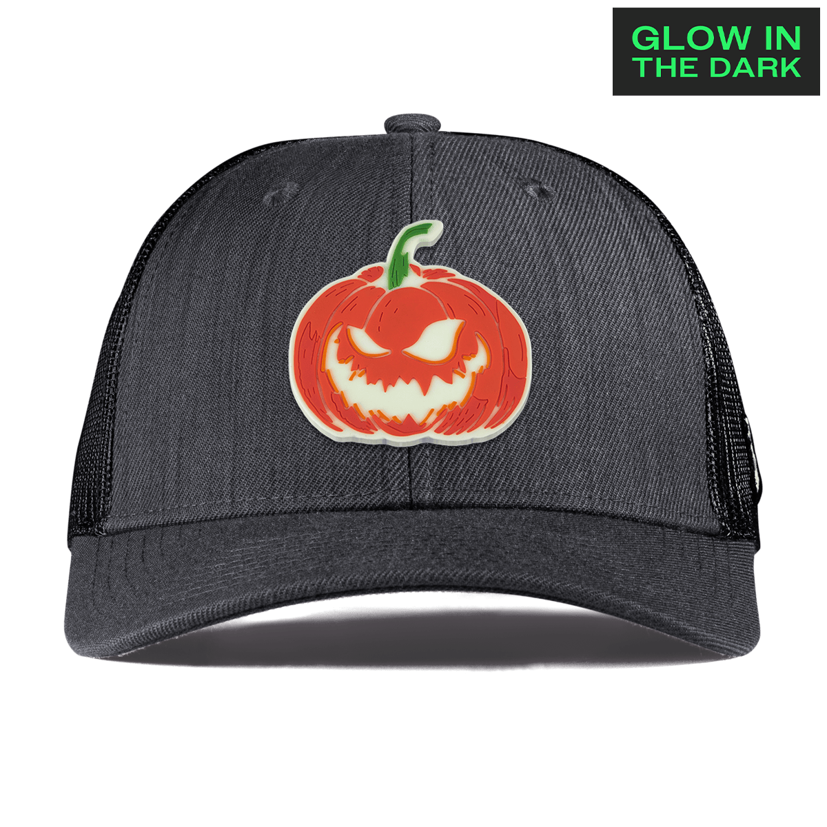 Jack-O-Lantern Glow Curved Trucker Charcoal