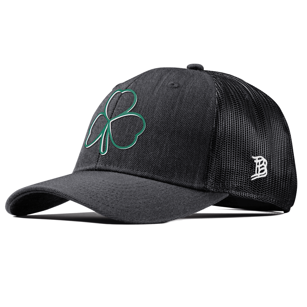 Stacked Shamrock Curved Trucker Charcoal