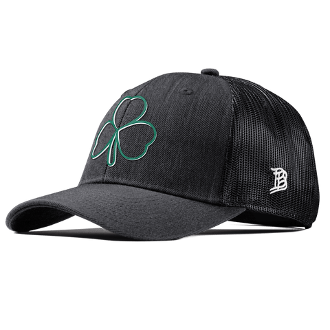 Stacked Shamrock Curved Trucker Charcoal