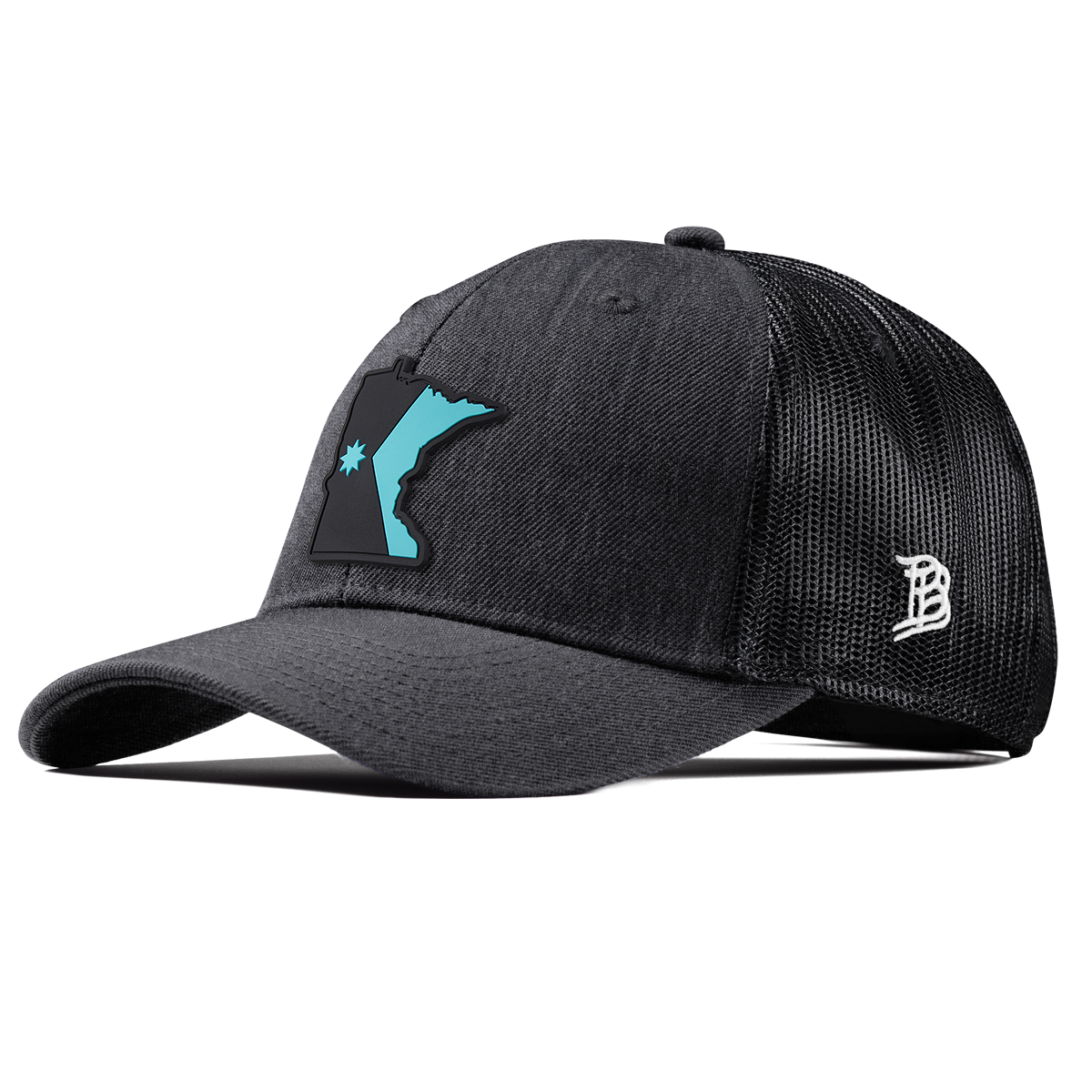 Minnesota Turquoise Curved Trucker Charcoal