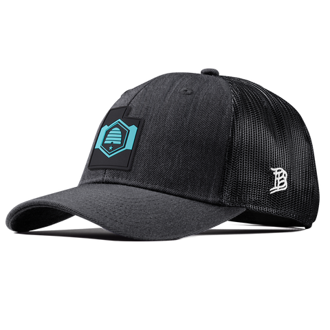 Utah Turquoise Curved Trucker Charcoal