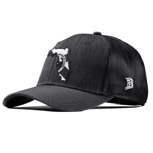 Florida Vintage Curved Trucker  Charcoal