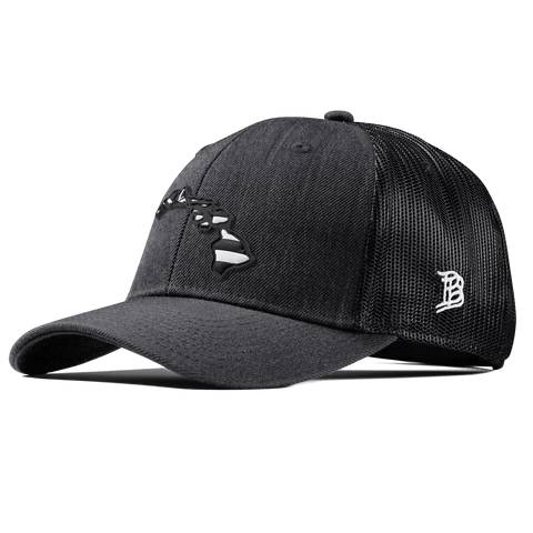 Hawaii Vintage Curved Trucker  Charcoal