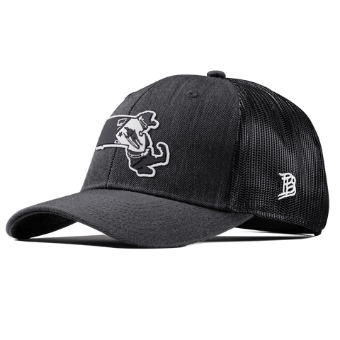 Massachusetts Vintage Curved Trucker  Charcoal