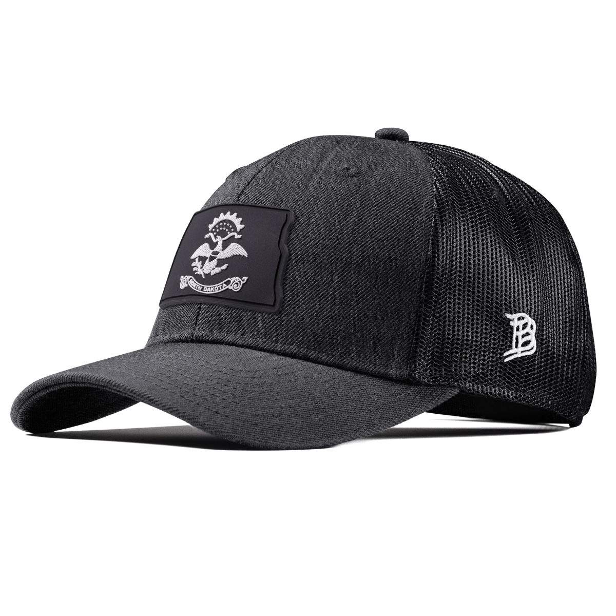 North Dakota Vintage Curved Trucker  Charcoal