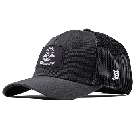 North Dakota Vintage Curved Trucker  Charcoal