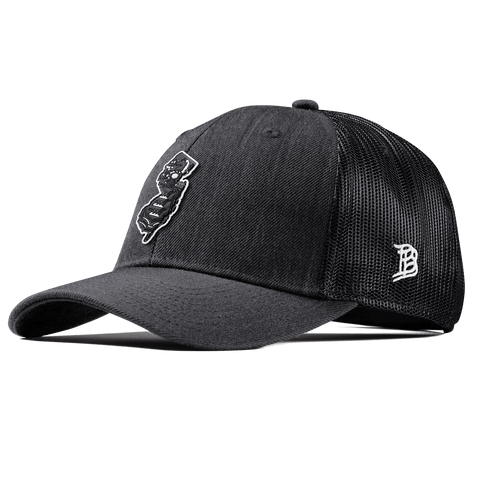 New Jersey Vintage Curved Trucker  Charcoal