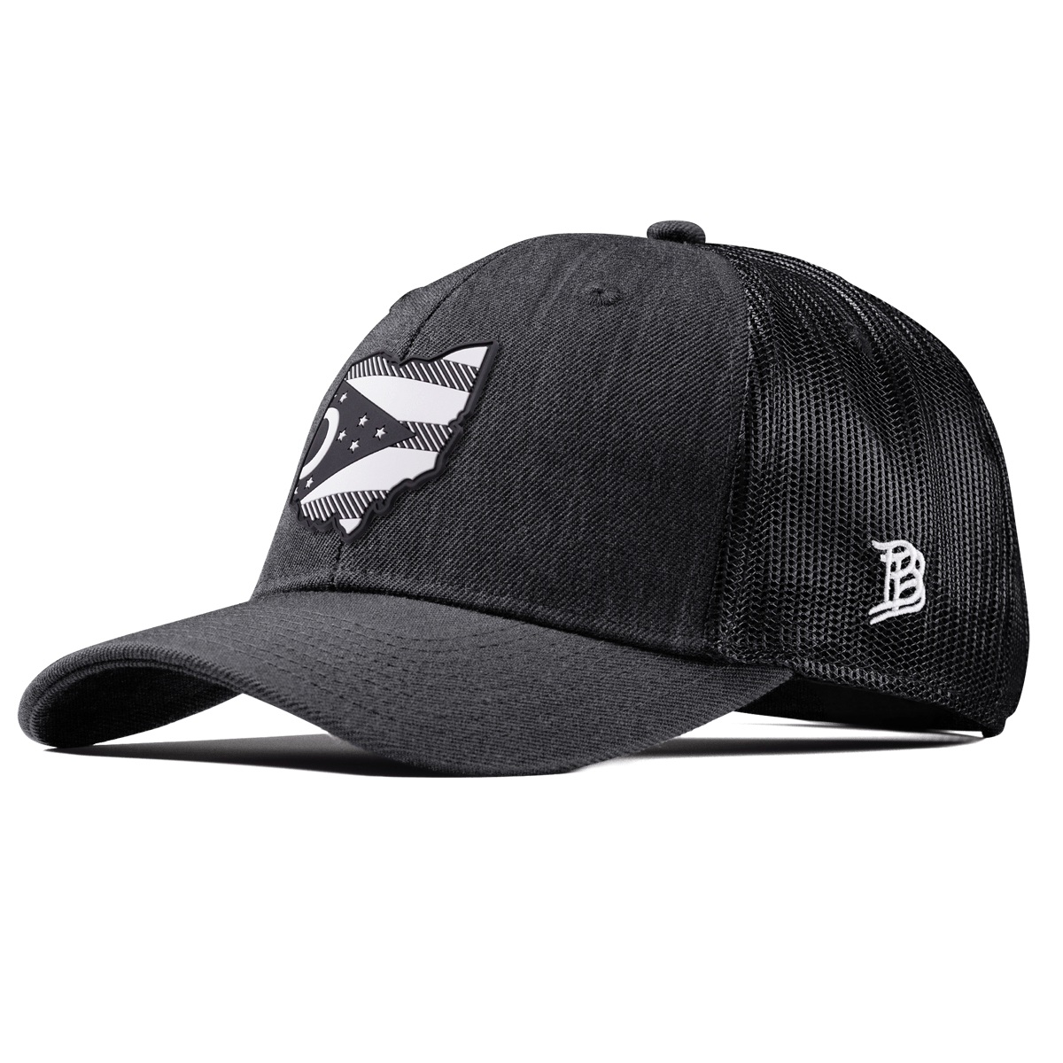 Ohio Vintage Curved Trucker  Charcoal