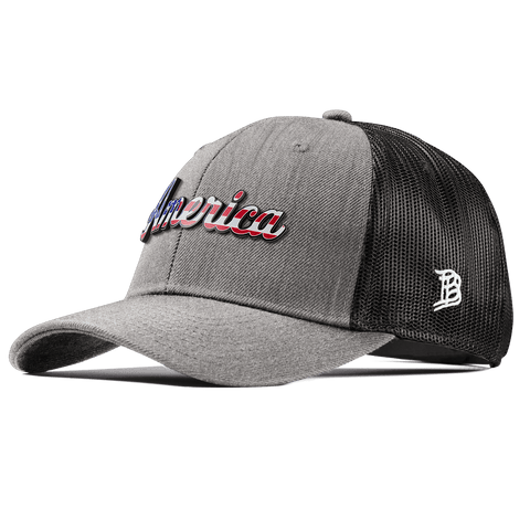 America Curved Trucker Heather Gray 