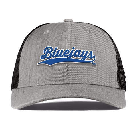 Creighton University "Bluejays Script" Curved Trucker Heather Gray