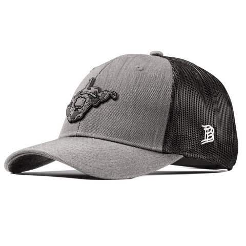 West Virginia Camo Curved Trucker Heather Gray