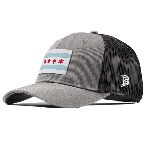 Chicago Flag Curved Trucker Heather Gray 