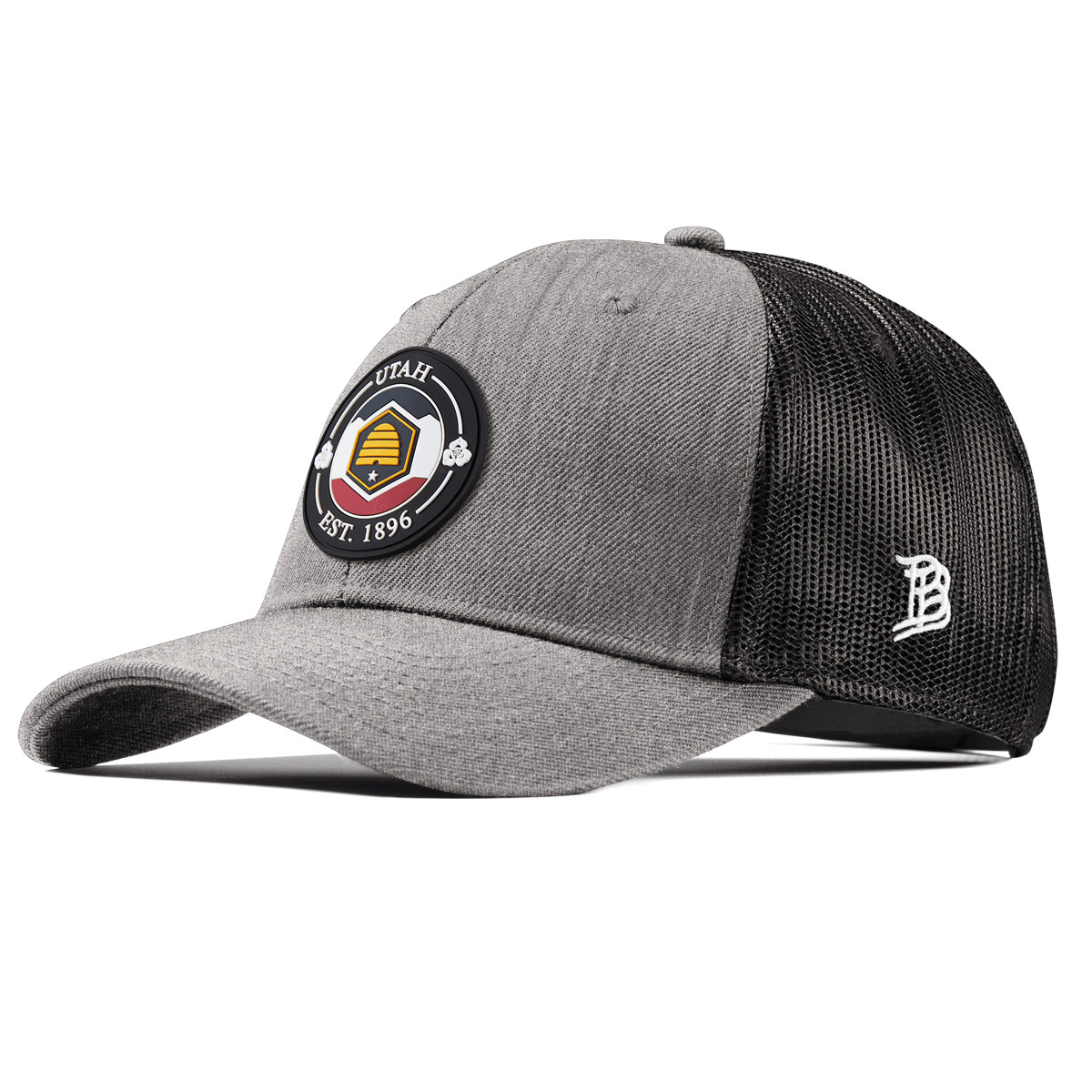 Utah Compass Curved Trucker Heather Gray 