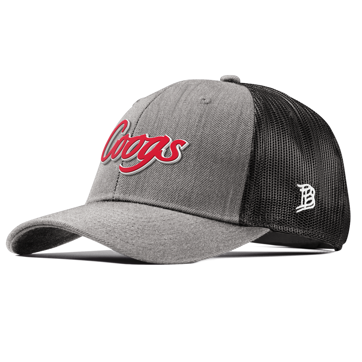 University of Houston "Coogs Script" Curved Trucker Heather Gray