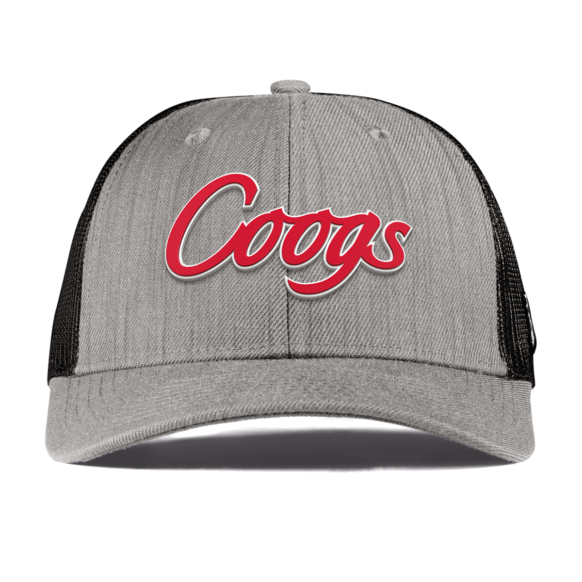 University of Houston "Coogs Script" Curved Trucker Heather Gray