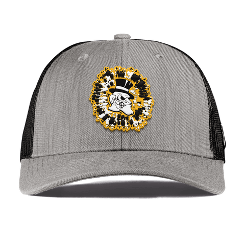 Wake Forest University "Deacons Tie Dye" Curved Trucker Heather Gray