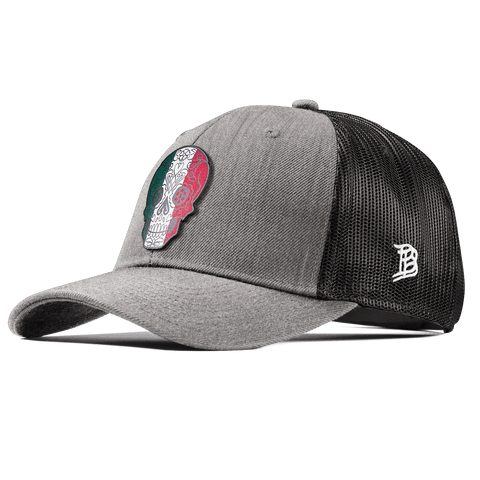 Fiesta Sugar Skull Curved Trucker Heather Gray