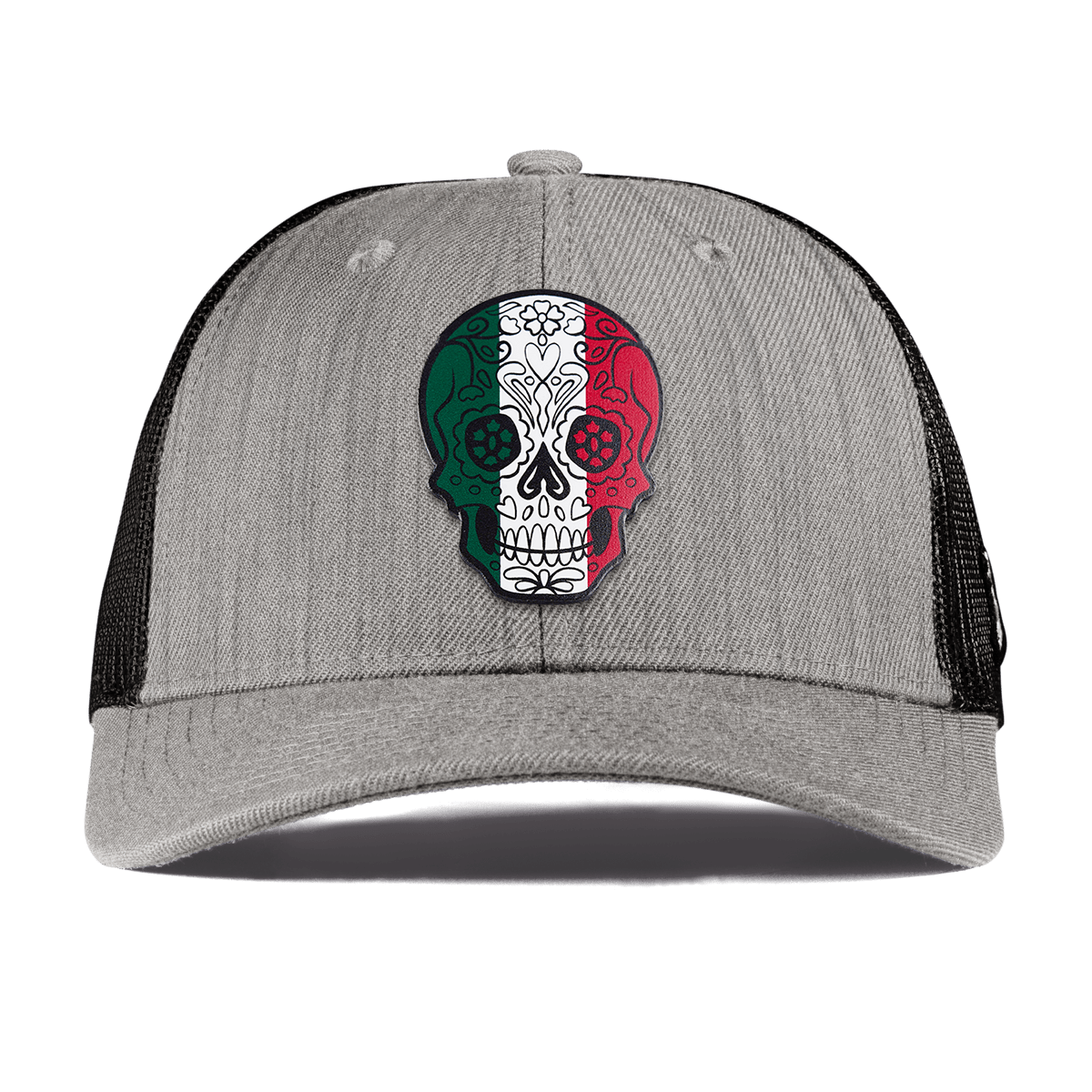 Fiesta Sugar Skull Curved Trucker Heather Gray