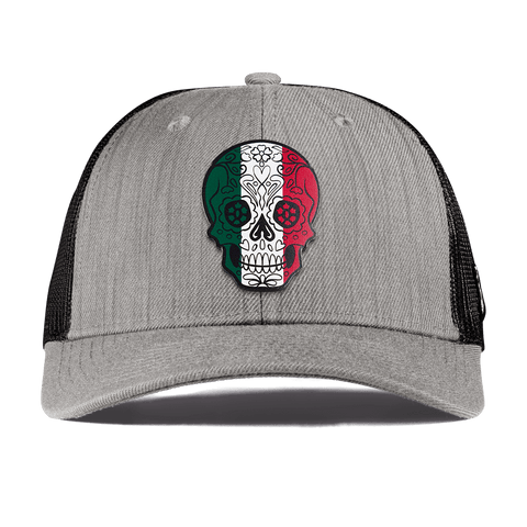 Fiesta Sugar Skull Curved Trucker Heather Gray
