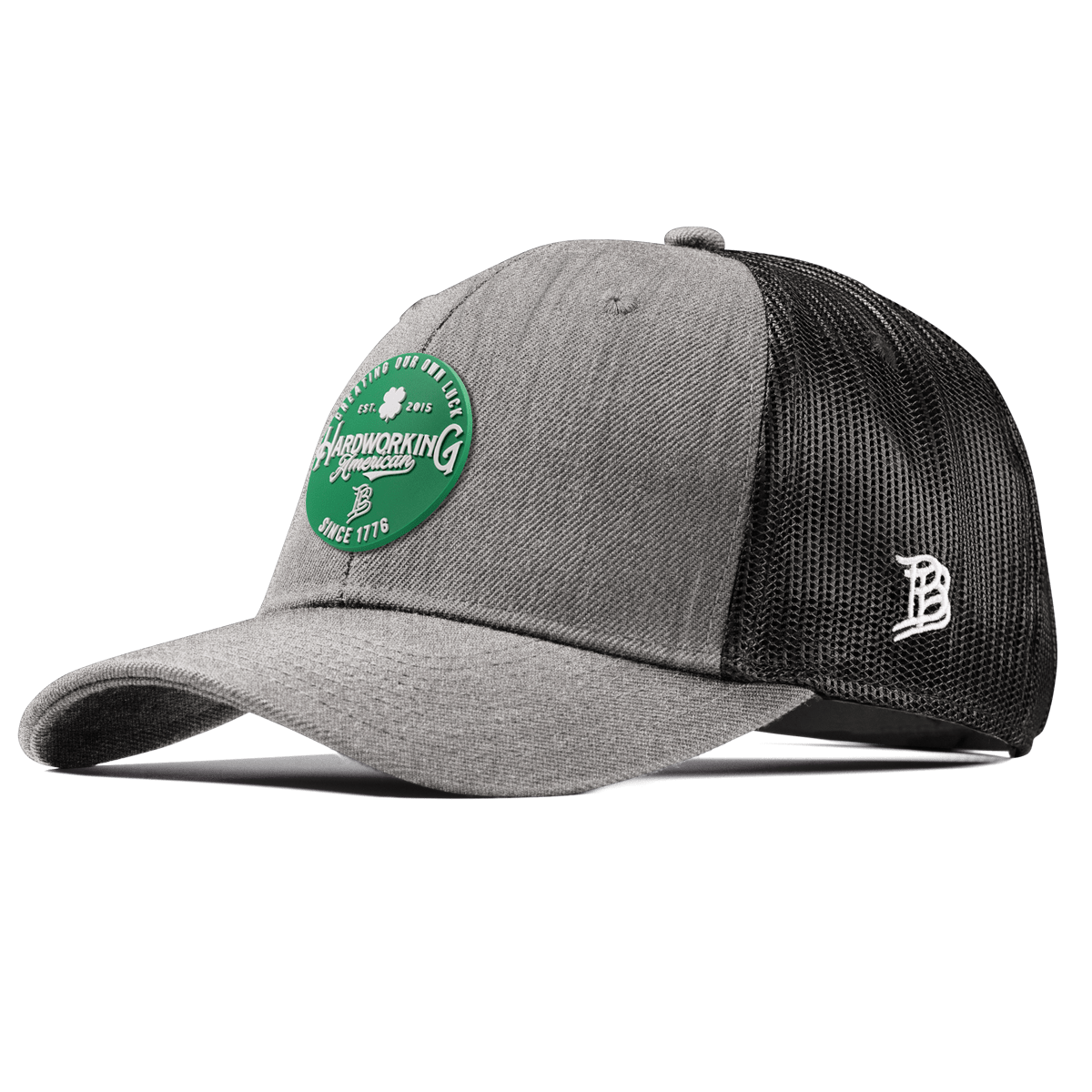 Get The Green Curved Trucker Heather Gray