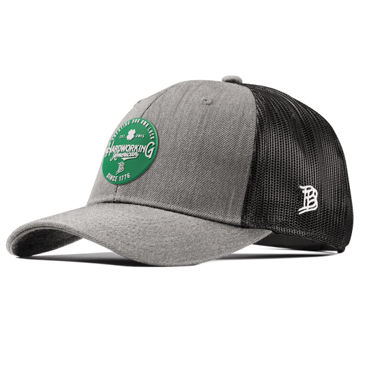 Get The Green Curved Trucker Heather Gray