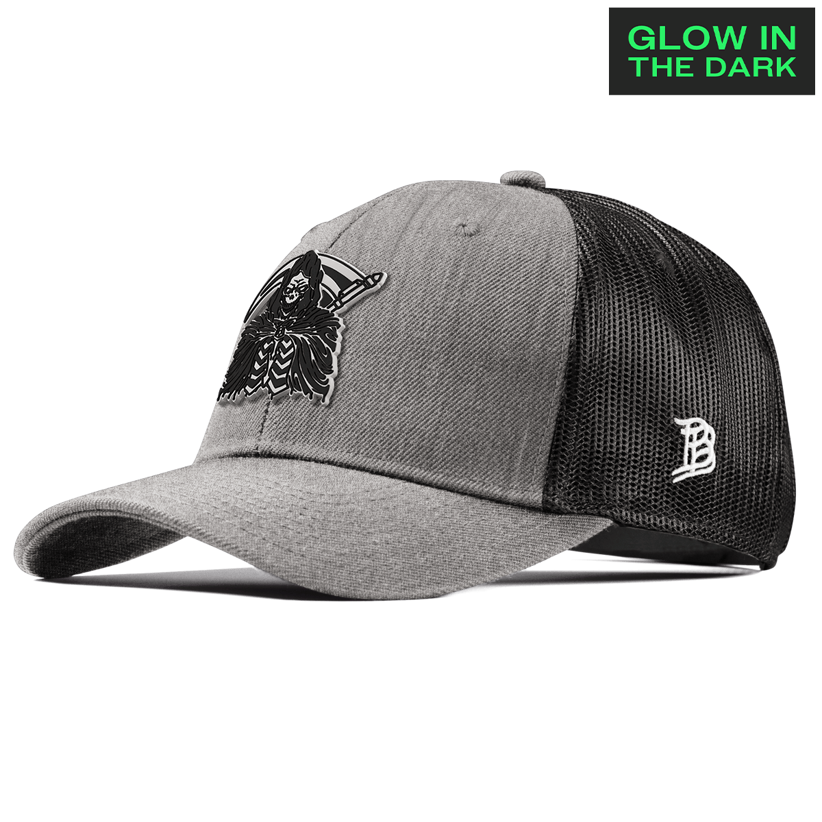 Grim Reaper Glow Curved Trucker Heather