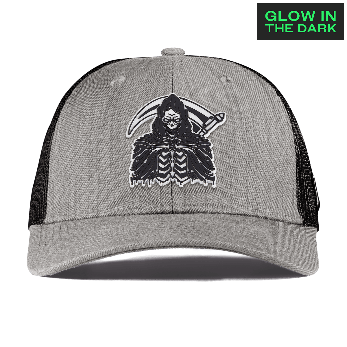 Grim Reaper Glow Curved Trucker Heather