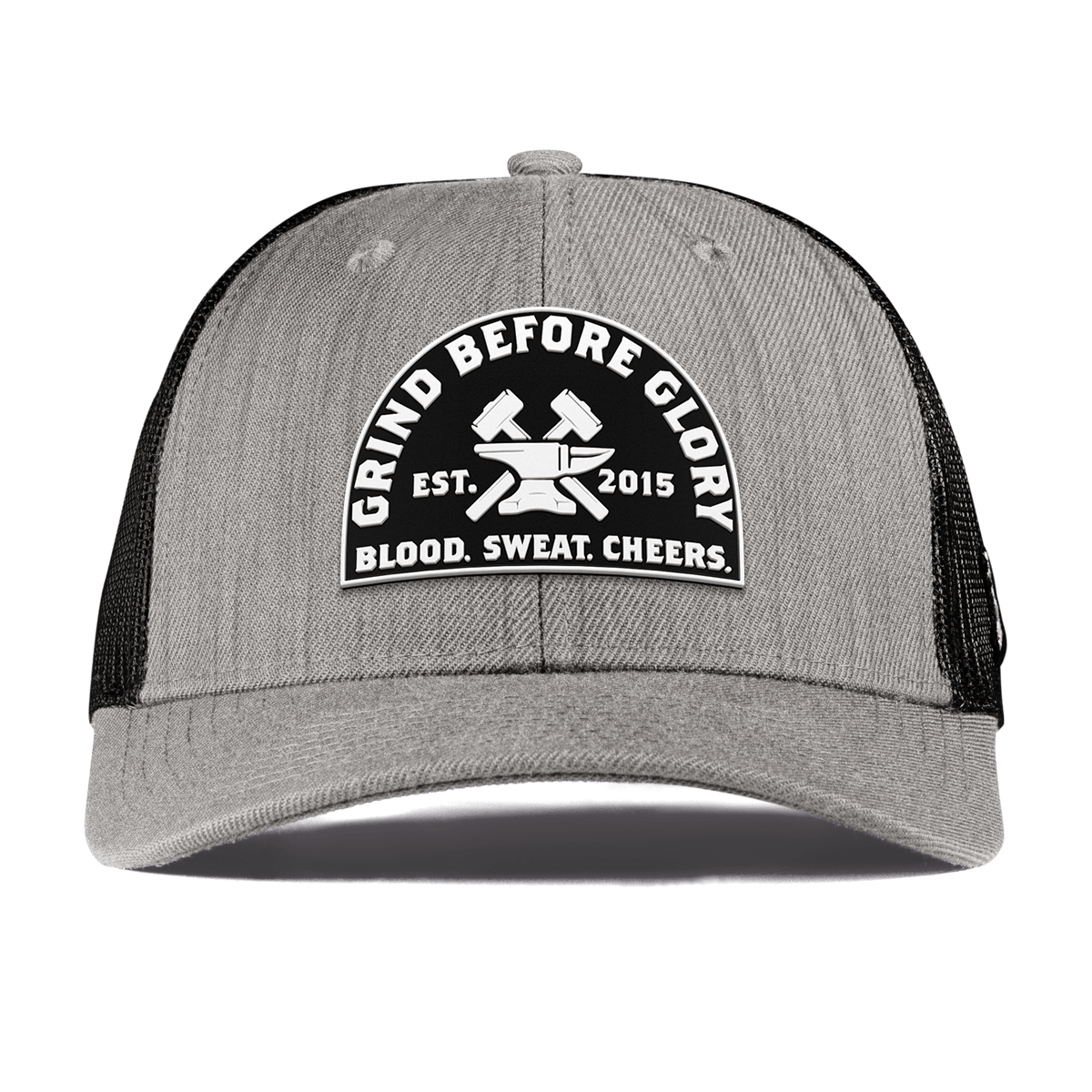Grind Before Glory Curved Trucker Heather Gray