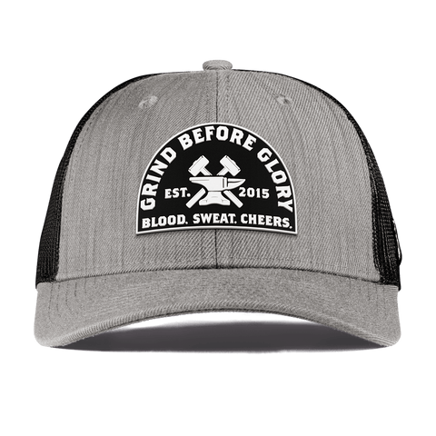 Grind Before Glory Curved Trucker Heather Gray