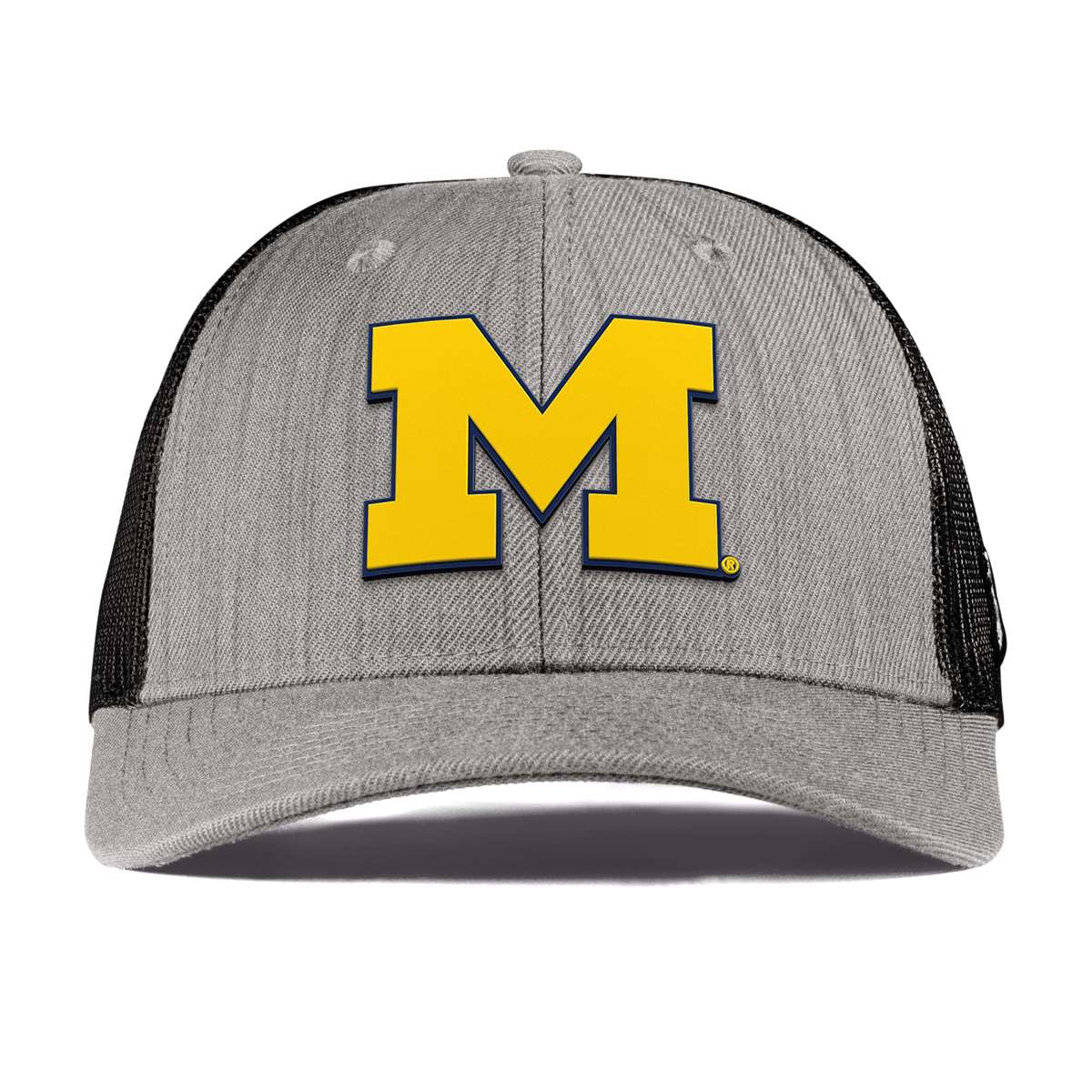 University of Michigan "Michigan Block" Curved Trucker Heather Gray