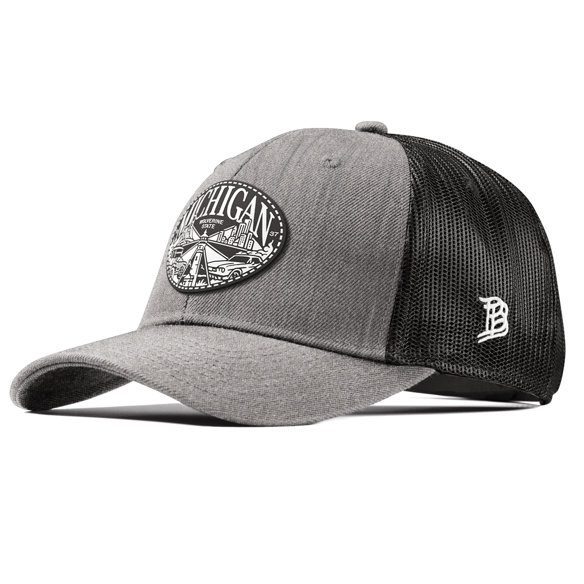 Michigan Traveler Curved Trucker Heather Gray